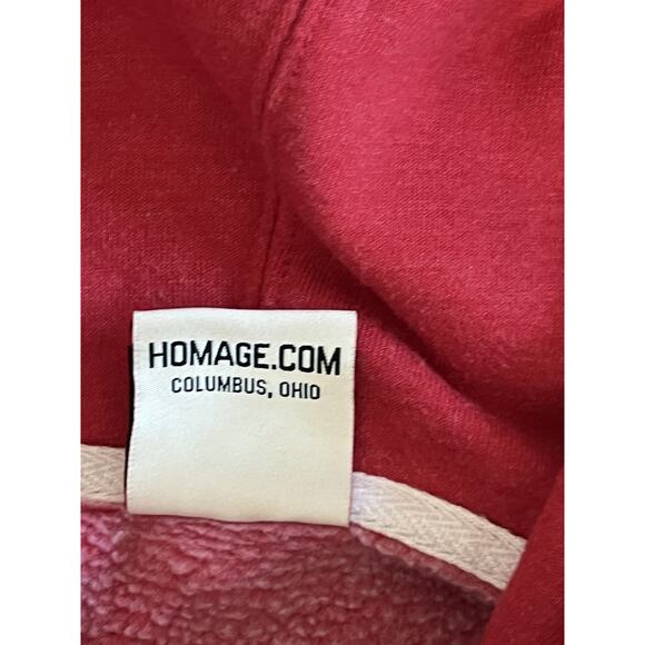 Homage Hoodie size Medium Red Long Sleeve Sweatshirt Long Sleeve - Picture 6 of 7